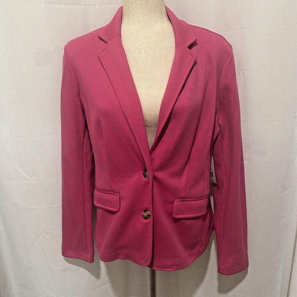 Kim Rogers Blazer  Size M Barbie Pink Cotton‎ Blend Career Casual Unlined NWT